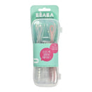 Beaba - 2Pk Silicone Spoon Travel Set, Cloud/Rose Image 3