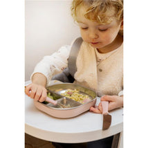 Beaba Stainless Steel Divided Plate, Cotton Candy Image 2