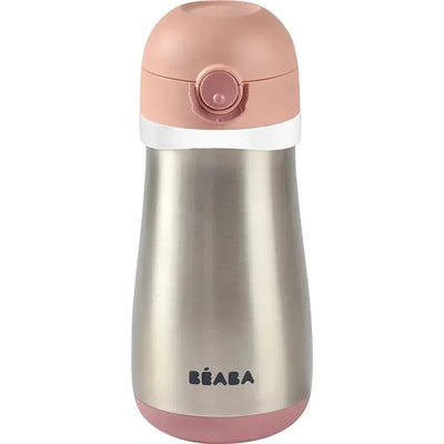 Beaba - Stainless Steel Kids Water Bottle, Rose Image 1
