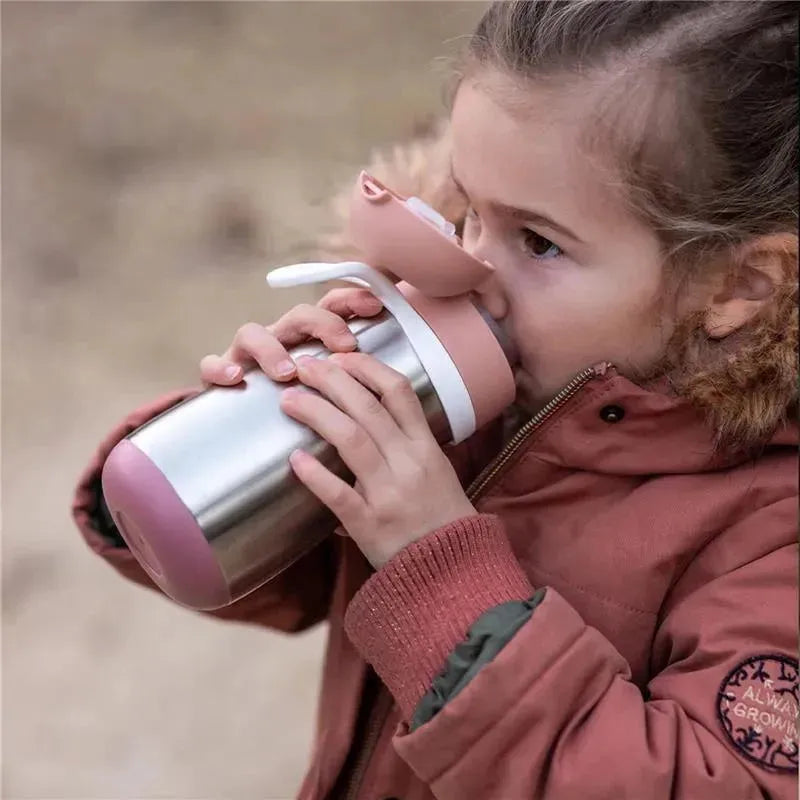Beaba - Stainless Steel Kids Water Bottle, Rose Image 5