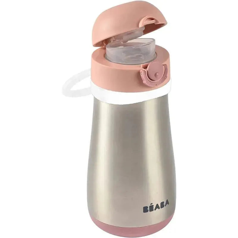 Beaba - Stainless Steel Kids Water Bottle, Rose Image 7