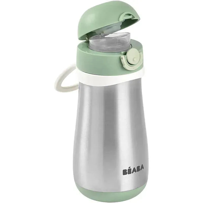 Beaba - Stainless Steel Kids Water Bottle, Sage Image 3