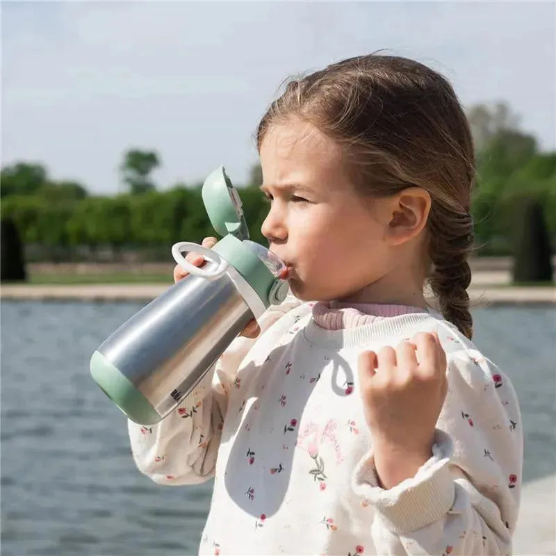 Beaba - Stainless Steel Kids Water Bottle, Sage Image 4