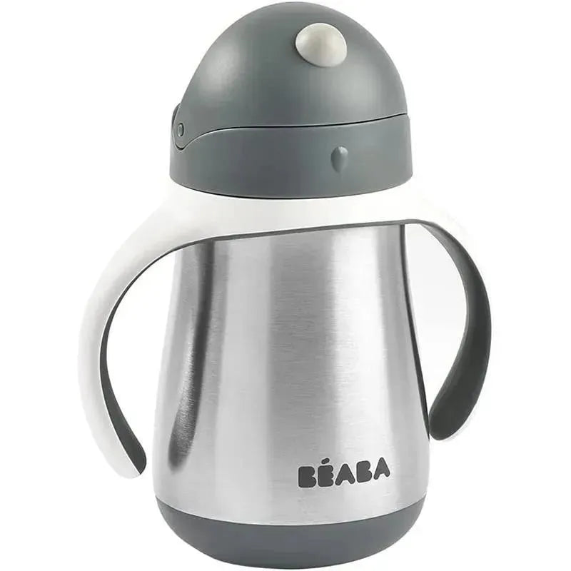 Beaba - Stainless Steel Straw Sippy Cup, Charcoal Image 2
