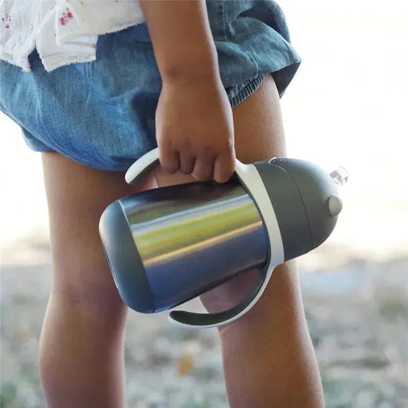 Beaba - Stainless Steel Straw Sippy Cup, Charcoal Image 4