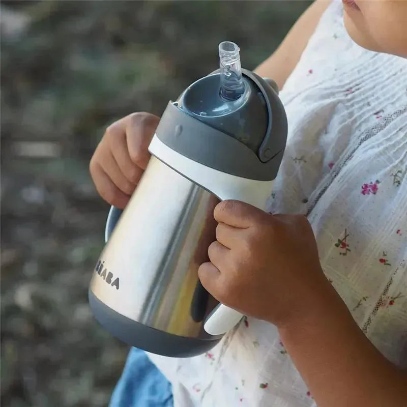Beaba - Stainless Steel Straw Sippy Cup, Charcoal Image 5
