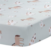 Bedtime Originals - Farmyard Friends Sage Green Baby Nursery Fitted Crib Sheet Image 2
