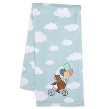 Bedtime Originals - Up Up & Away Bear/Balloon/Cloud Soft Blue Fleece Baby Blanket Image 1