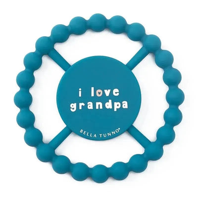 Bella Tunno - Happy Teether, Soft & Easy Grip Baby Teether Toy, Non-Toxic and BPA Free, I Love Grandpa Image 1