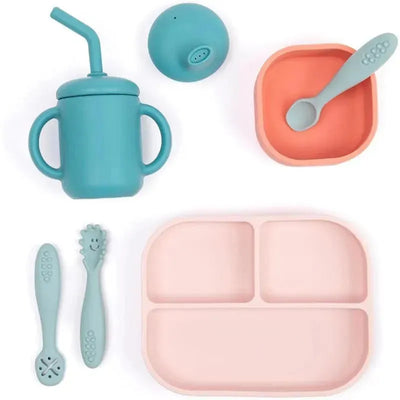 Bella Tunno - Little Bites Bundle, Baby Feeding Set, 100% Food-Grade Silicone, Confetti Castle Image 1