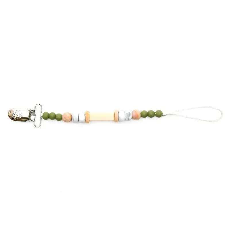 Bella Tunno Oakley Olive Pacifier Clip Image 1