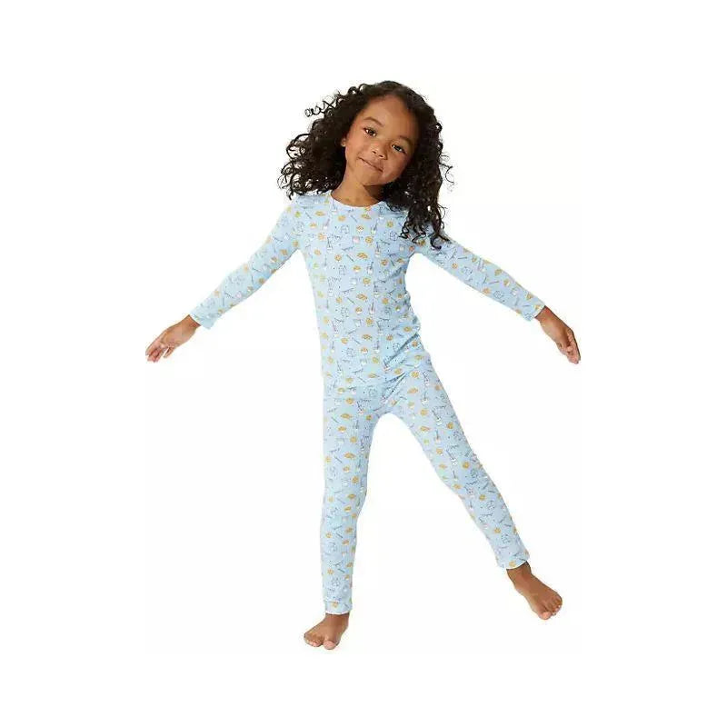 Bellabu Bear - Blue Baby Two-Piece Milk & Cookies Pajama Set Image 3