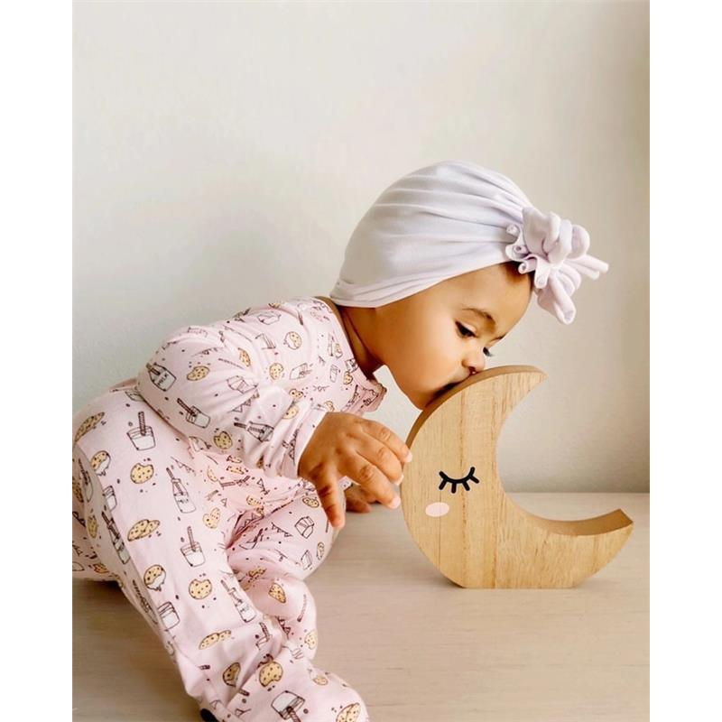 Bellabu Bear - Milk And Cookies Pink Kids Bamboo Pajamas Image 3