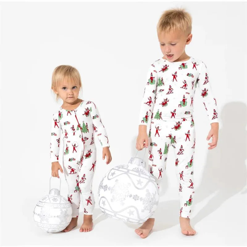 Bellabu Bear - The Elf On The Shelf Bamboo Kids Pajamas Image 3