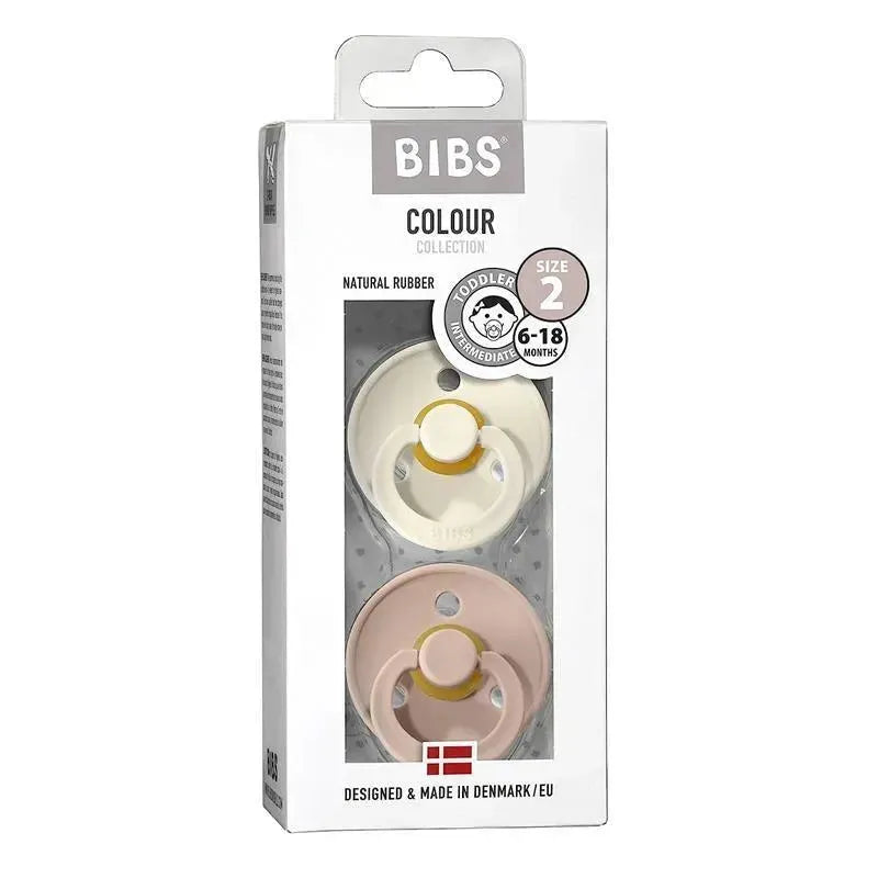 BIBS - 2Pk Blush/Ivory Natural Rubber Baby Pacifier, 6/18M Image 3