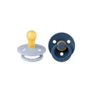 BIBS - 2Pk Dusty Blue/Steel Blue Natural Rubber Baby Pacifier, 6/18M Image 1