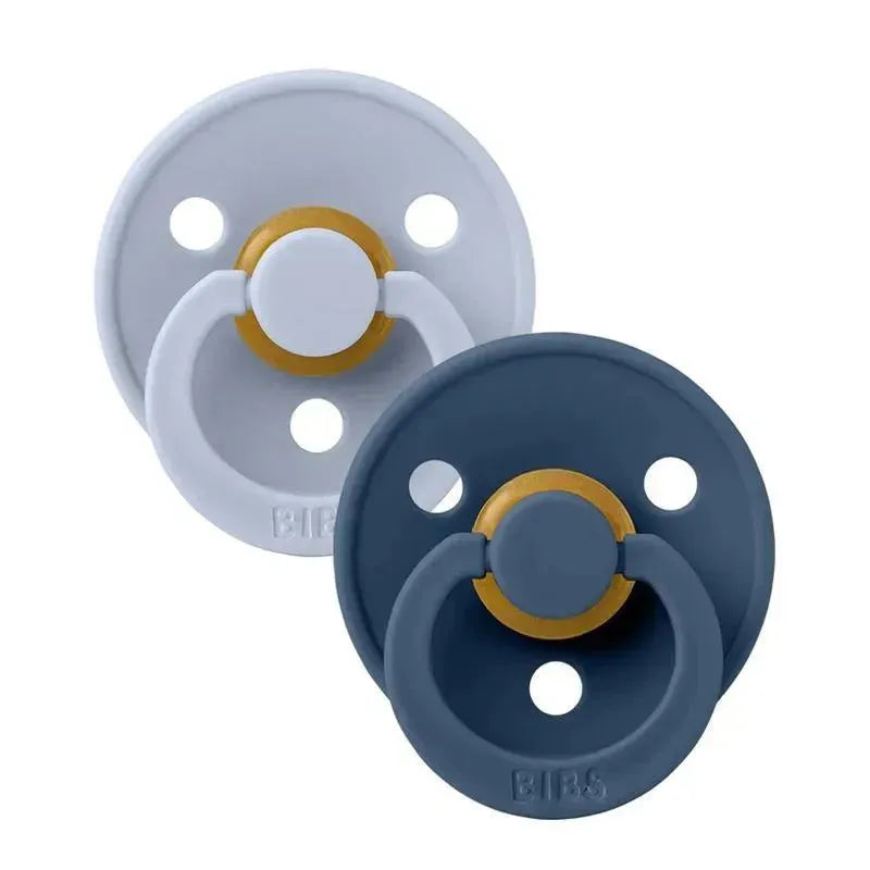 BIBS - 2Pk Dusty Blue/Steel Blue Natural Rubber Baby Pacifier, 6/18M Image 2