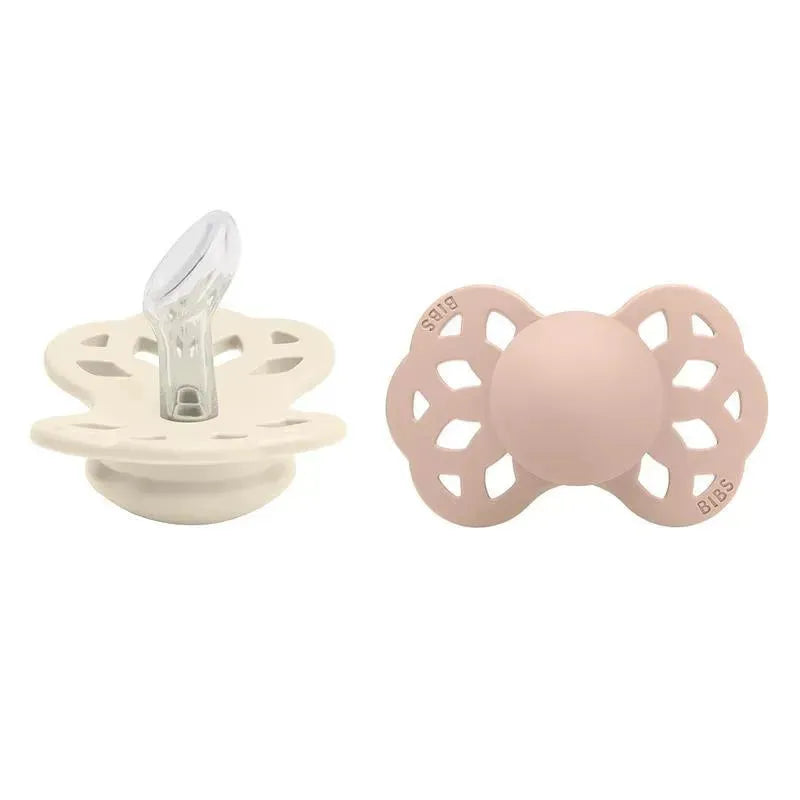 BIBS - 2Pk Ivory/Blush Infinity Anatomical Pacifier, 0/6M Image 1