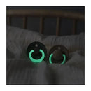 BIBS - 2Pk Vanilla GLOW/Dark Oak GLOW Rubber Baby Pacifier, 0/6M Image 2