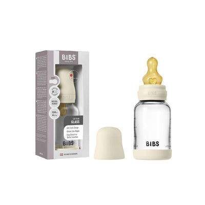 Bibs - Baby 4Oz Latex Glass Bottle With Bumper Ivory Image 1
