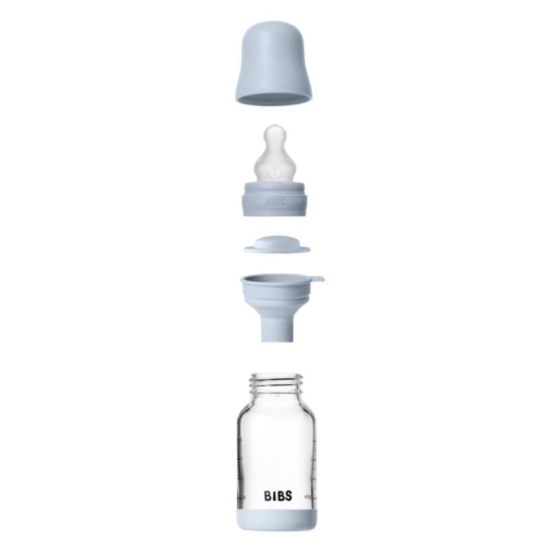 Bibs - Baby 4Oz Silicone Glass Bottle With Bumper Baby Blue Image 3