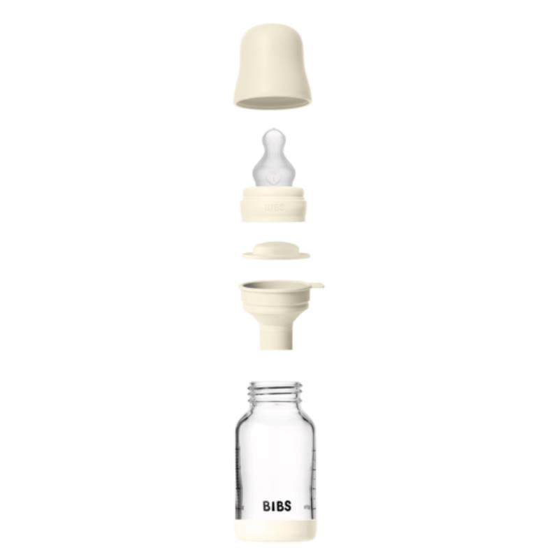 Bibs - Baby 4Oz Silicone Glass Bottle With Bumper Ivory Image 3