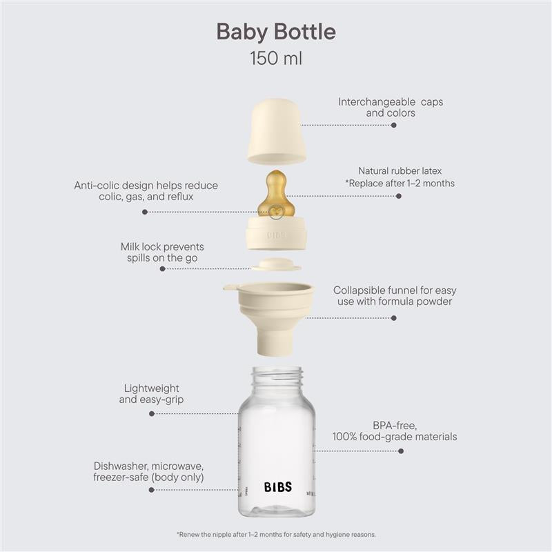 Bibs - Baby Plastic Bottle With Latex Nipple 150Ml, Blush Image 2