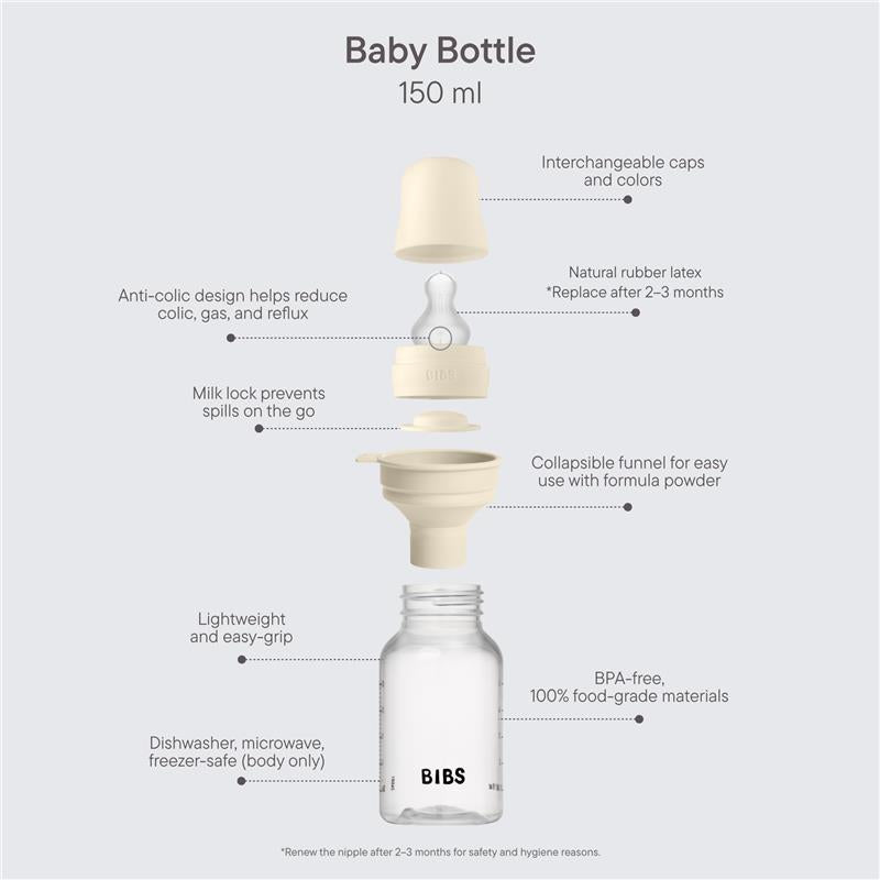 Bibs - Baby Plastic Bottle With Silicone Nipple 150Ml, Blush Image 2