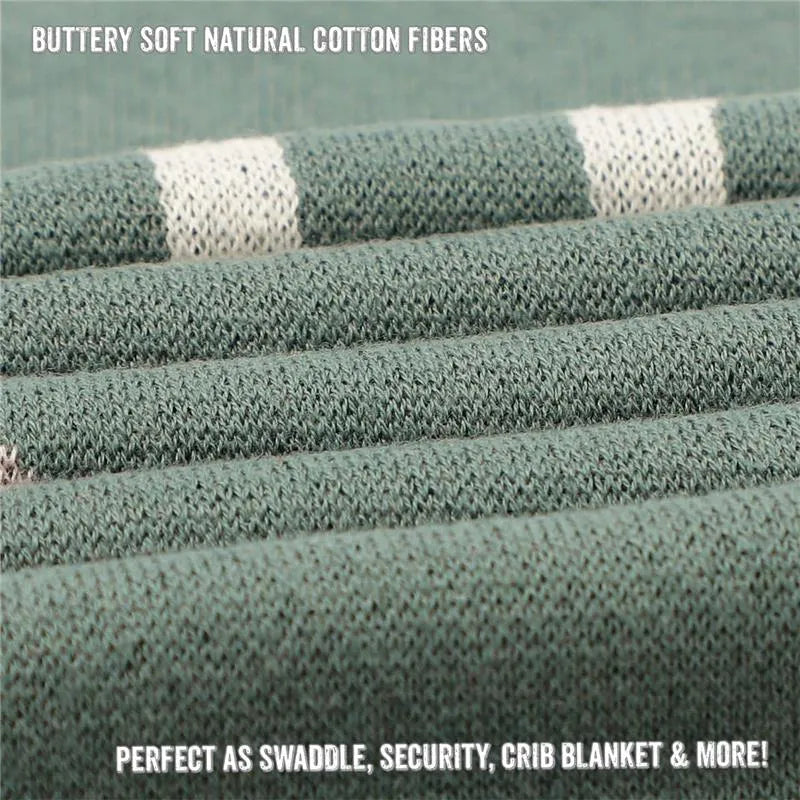Bleu La La - 100% Luxury Cotton Receiving Swaddle Baby Blanket - Deer Image 4