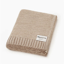 Bleu La La - 100% Luxury Cotton Swaddle Receiving Baby Blanket, Oatmeal Image 1