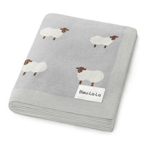 Bleu La La - 100% Luxury Cotton Swaddle Receiving Baby Blanket, Sheep Ivory Image 1