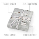 Bleu La La - 100% Luxury Cotton Swaddle Receiving Baby Blanket, Sheep Ivory Image 4