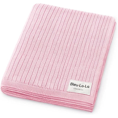Bleu La La - 100% Luxury Organic Cotton Ribbed Baby Swaddle Blanket, Pink Image 1