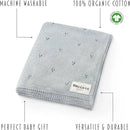 Bleu La La - 100% Organic Cotton Pointelle Swaddle Receiving Baby Blanket,| Powder Blue Image 4
