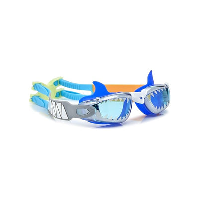 Bling 2O Jawsome Jr. Swim Goggles featuring shark design with reflective lenses and playful shark teeth accents.
