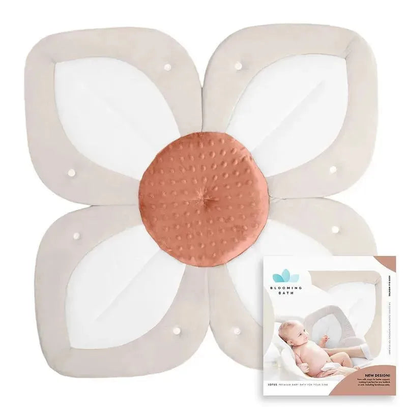 Blooming Bath - Lotus Flower Bath Mat Sink Cushion, Clay Image 1