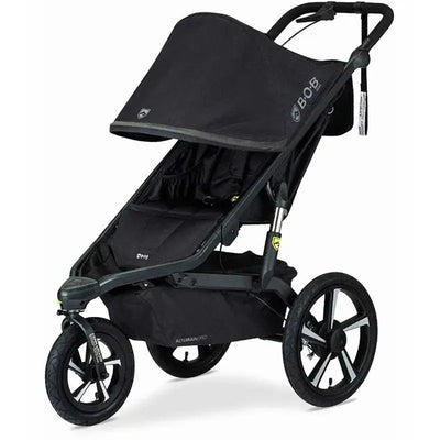 Britax BOB Gear Alterrain Pro all-weather jogging stroller in black with a sleek design and sturdy wheels.