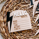 Lightning Bolt 3D Birth Stat Sign