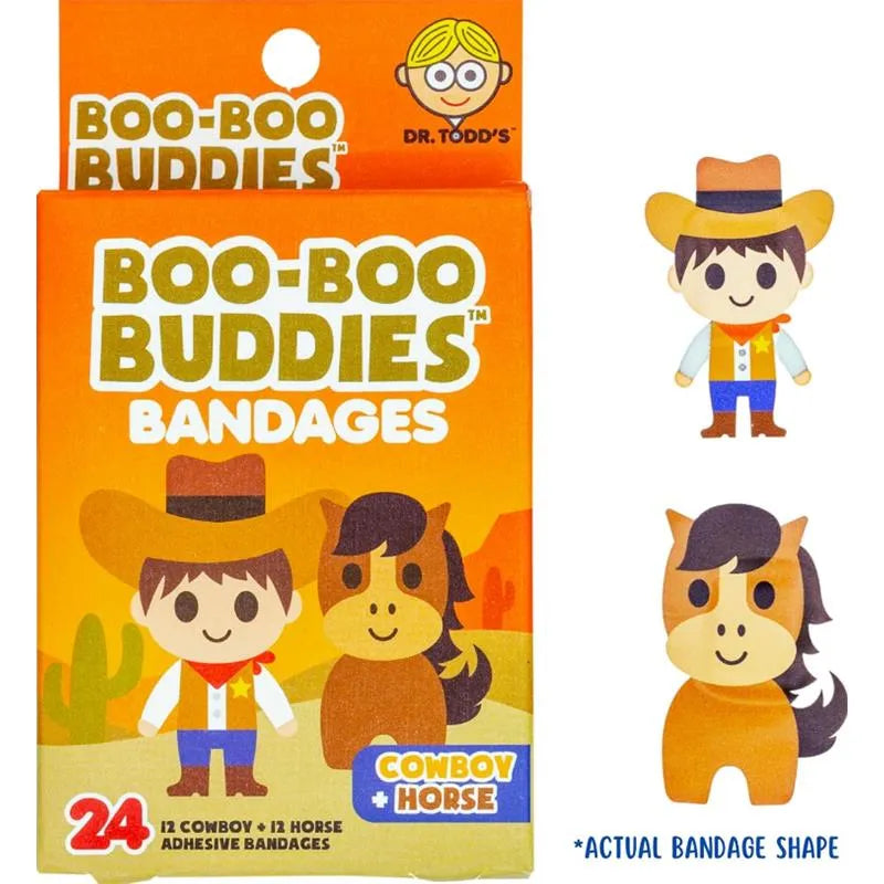 Boo Boo Buddies - Kids Adhesive Bandages, Cowboy + Horse Image 2