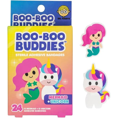 Boo Boo Buddies - Kids Adhesive Bandages, Mermaid + Unicorn Image 1