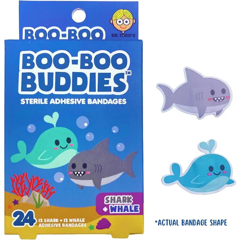 Boo Boo Buddies - Kids Adhesive Bandages, Shark + Whale Image 2