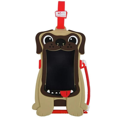 Boogie Board Sketch Pals, a puppy-shaped drawing tablet with a black screen and a red strap for easy carrying.