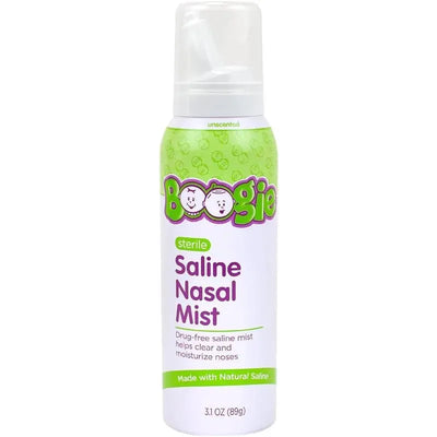 Boogie Wipes Mist Saline Nose Mist, unscented, 3.1 oz, drug-free saline mist for clearing and moisturizing noses.