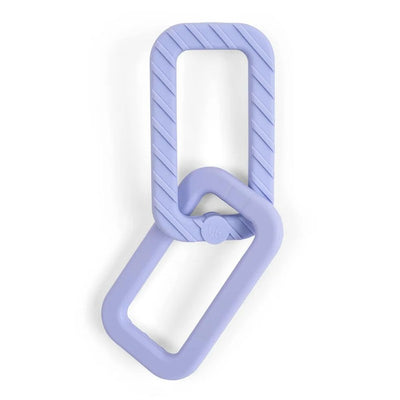 Lavender purple silicone baby teether with a textured design, safe for infants and ideal for soothing gums.