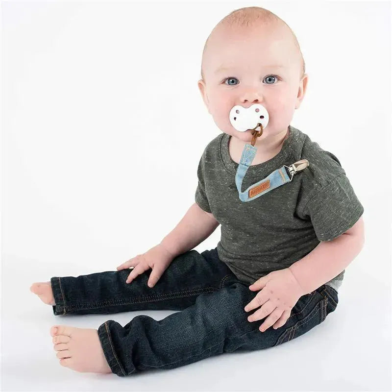 Booginhead 2-Pack Pacifier Clips, Luxe Denin Image 7