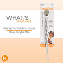 BooginHead Silicone Chain Pacifier Clip in Carrara Marble, made of 100% food-grade silicone, fits all pacifiers.