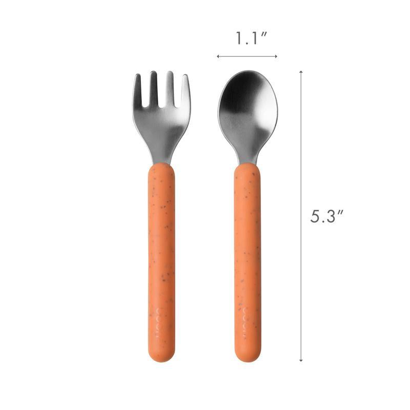 Boon - CHOW™ Toddler Stainless Steel Utensil Spoon And Fork Set, Mint Image 5