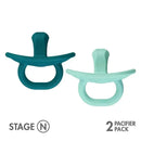 Boon Jewl Orthodontic Pacifier, Silicone Pacifier, Stage 2, 3 months +, Pack of 2, Blue Image 19