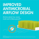 Boon LAWN countertop drying rack in green and white, featuring an antimicrobial design that resists mold and mildew growth.