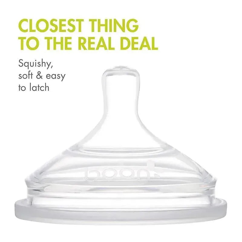 Boon NURSH 3-Pack Standard-Neck Medium-Flow Nipples, Clear Image 8